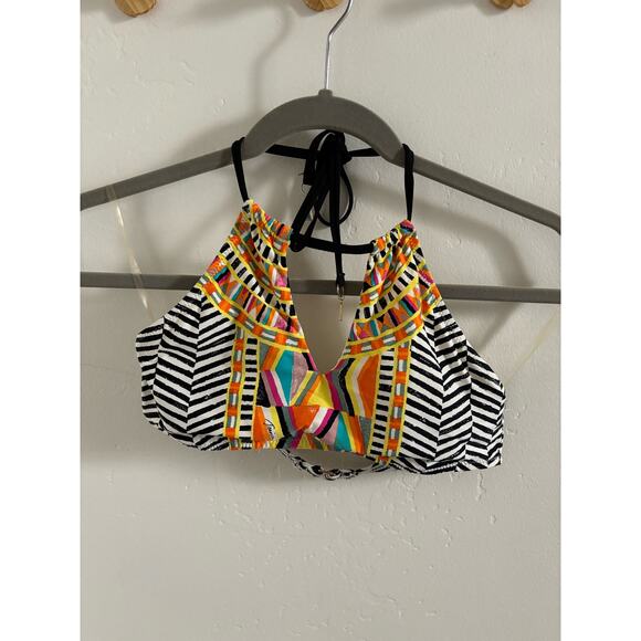 Trina Turk Bikini Top 2 Brasilia High Neck Halter Neckline Swimwear - Picture 2 of 12